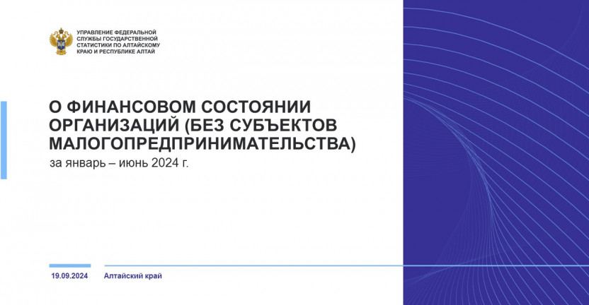 О финансовом состоянии организаций Алтайского края (без субъектов малого предпринимательства). Январь - июнь 2024 года